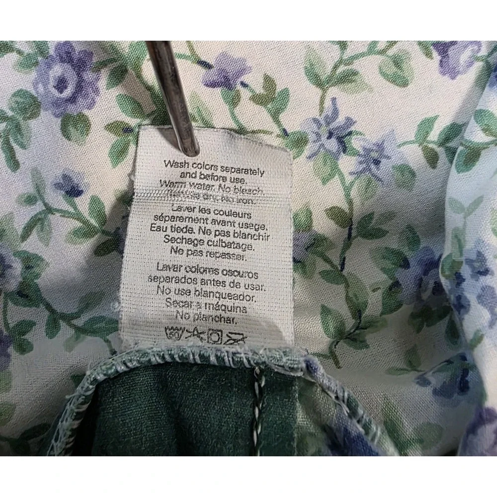Vtg WestPoint Stevens Pillowcase Standard Purple Green Floral Border USA Bedding